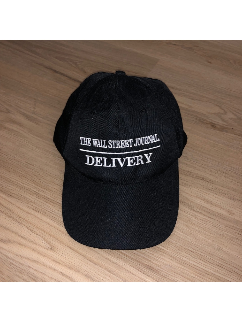 VINTAGE THE WALL STREET JOURNAL DELIVERY HAT CAP BLACK WHITE ADJUSTABLE USA